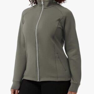 32 Degrees Heat Gray Full-Zip Jacket Lightweight Warm Layer Super Soft
